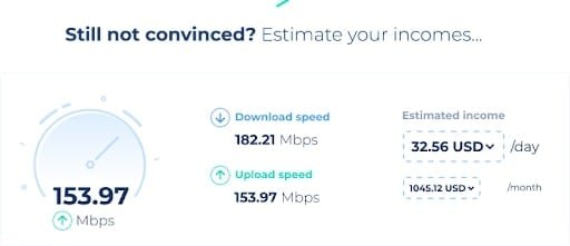 Chainprox - Earning Passive Income by Sharing Internet Connection Chainprox calculator for estimating passive income